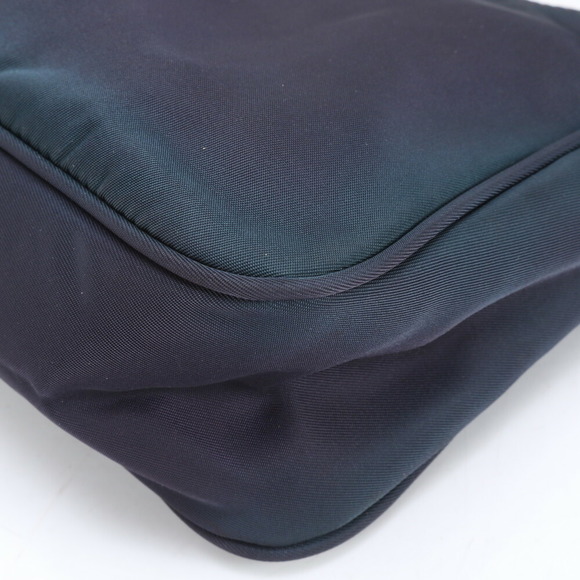 Prada Tessuto Nylon Triangle Accessory Pouch Tote Shoulder Navy Blue - Picture 9 of 14